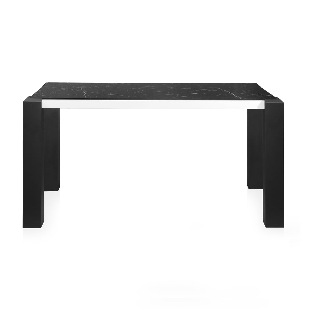 Fortica Six Seater Dining Table (Black & White Marble)