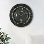 Antique Carved Wall Clock (Black)