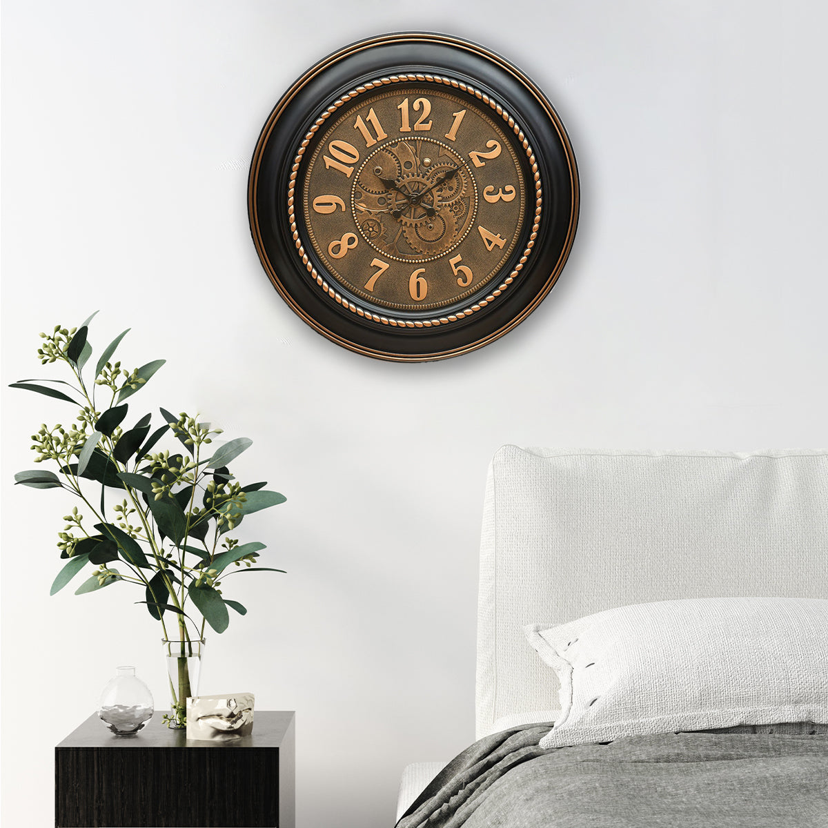 Gold Beads Antique Wall Clock (Black)