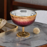 Decorative Metal & Glass Goblet Bowl (Onion & Gold)