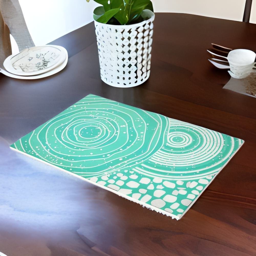 Abstract Printed MDF Table Placemat (Seagreen)