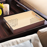 MDF Rectangular Large Serving Tray (Brown & Beige)