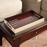 MDF Rectangular Small Serving Tray (Brown & Beige)