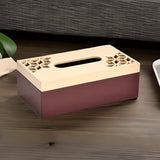 MDF Tissue Box with Lid (Brown & Beige)