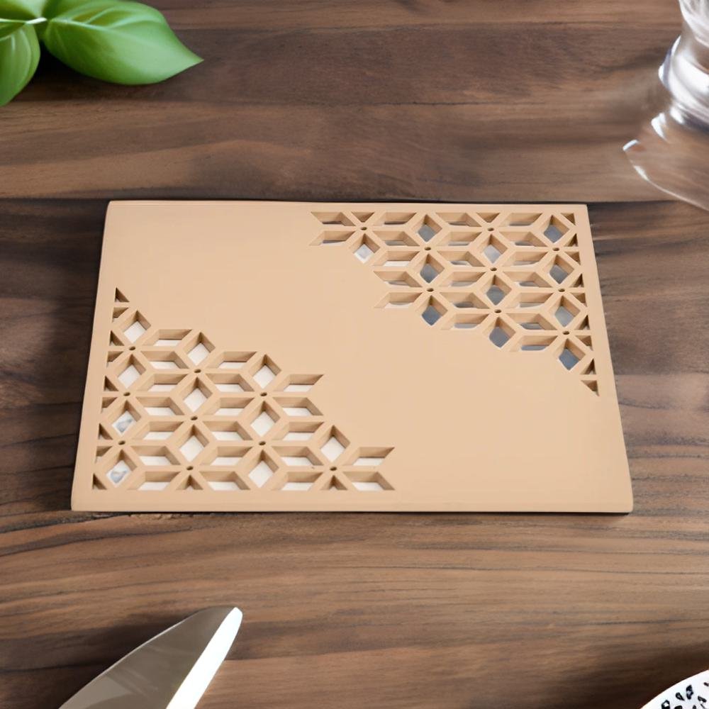 MDF Wooden Trivet (Brown & Beige)