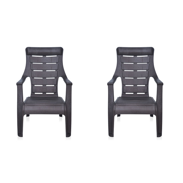 Nilkamal Sunday Garden Chair Set of 2 (Weather Brown)