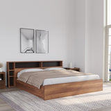 Torrie Queen Bed With Headboard & Box Storage (Classic Walnut)