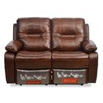 Wilson 2 Seater Sofa with Manual Recliner (Caramel)