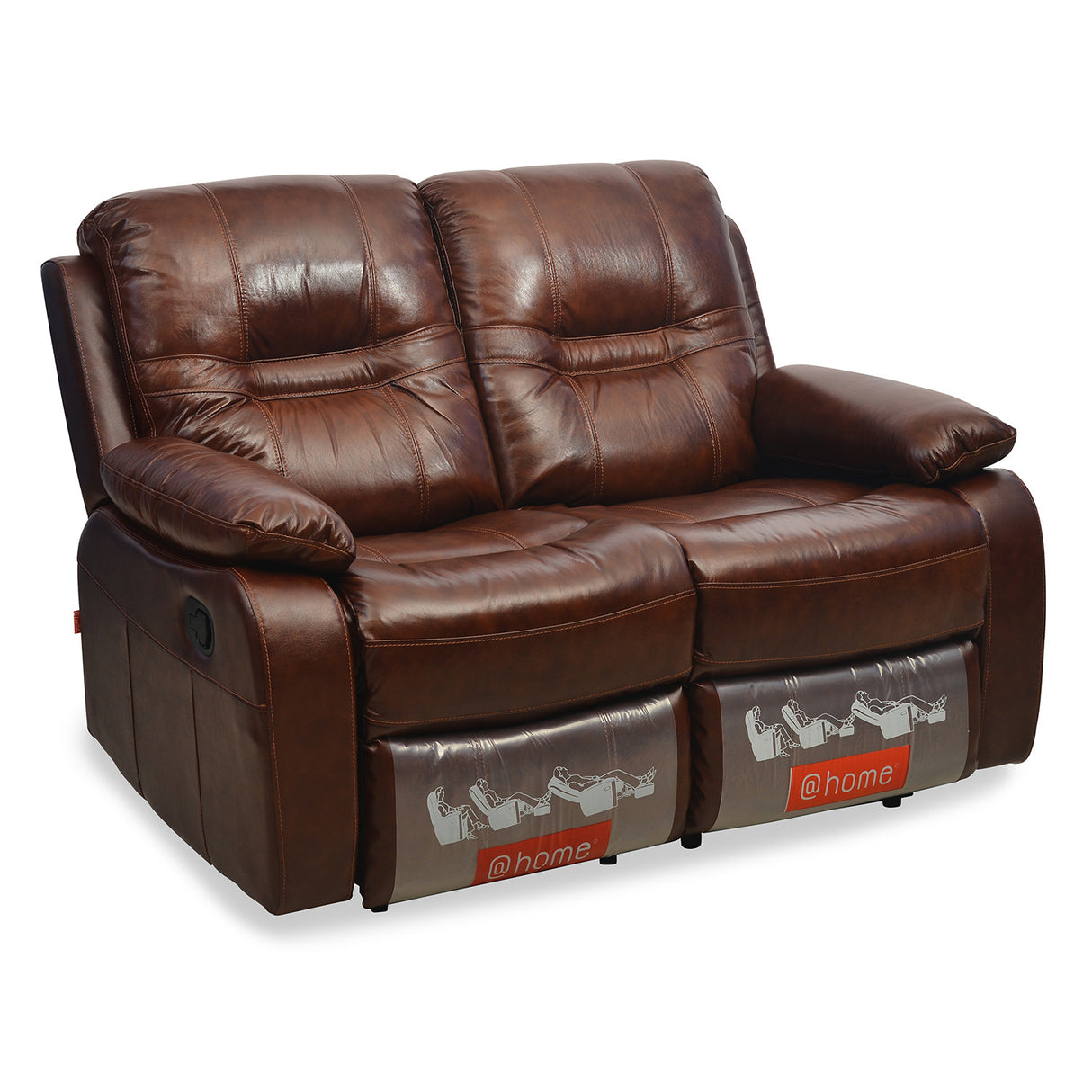 Wilson 2 Seater Sofa with Manual Recliner (Caramel)