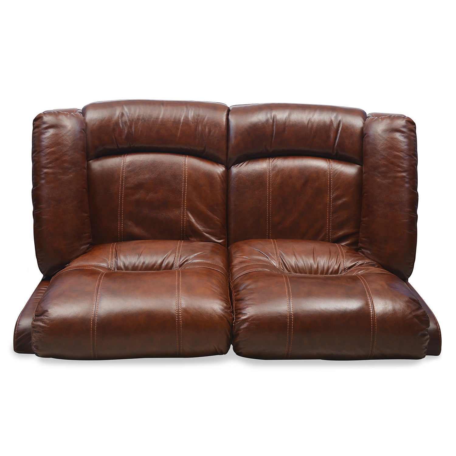 Wilson 2 Seater Sofa with Manual Recliner (Caramel)